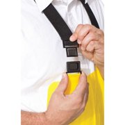 Rain Bib Overall, VR (Polyolefin), 31 in Inseam, 34 in to 36 in Waist, 8 mil Thickness, Yellow, L