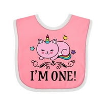 Inktastic First Birthday Unicorn Cat Girls Girls Baby Bib