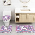 thumbnail image 4 of 4 Piece Shower Curtain Set, Inspirational Thoughts Waterproof Bathroom Set Accessories with Non-Slip Rugs, Toilet Lid Cover Bath Mat and 12 Hooks, Cute African Black Girl Home Decor 72" x 72", 4 of 6