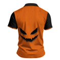 thumbnail image 7 of IAJDKMEK Halloween Men's Polo Short SleeveShirt - Soft Fabric Button-Down Shirt, Ideal Summer Shirt for Daily Casual, Holiday Wear, Golf Shirt & Costume,Orange L, 7 of 7