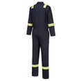thumbnail image 2 of Portwest F129 Mens Modern Reflective Iona Extra Cotton Work Coverall Navy, 5X- Large, 2 of 4