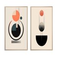 thumbnail image 2 of Designart "Retro Minimalist Moon Harmony Lovely Rythms IV" Art Mural Encadré Transitionnel Ensemble de 2 - Art Mural Encadré Abstrait Doré Ensemble de 2, 2 of 6
