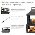 thumbnail image 4 of Sunnydaze Backyard Blaze 29" Rectangle Bronze Finish Steel Outdoor Fireplace with Log Storage, 4 of 15