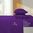 thumbnail image 3 of Couture Charm Hotel Luxury 500-TC Peruvian Pima Cotton Full Size 4-Pcs Sheet Set Fits Upto 27-30" Deep Pocket (Solid, Purple), 3 of 4