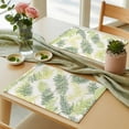 thumbnail image 6 of Sage Green Summer Botanical Placemats for Dinning Table Set of 6, Palm Leaf Modern Art Burlap Kitchen Place Mats Waterproof Cloth Table Mats, Indoor Outdoor Placemats Easy Clean Dinner Decor, 6 of 8