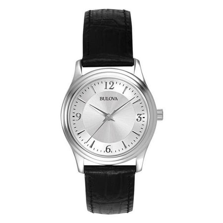 Bulova 96T58 Corporate Collection Ladies Black Leather  