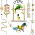 thumbnail image 3 of 15 Pack Extra Large Bird Toys for Parakeet Toys for Bird Cage Accessories Parakeets Swing Chewing Toys, Dinosam Wooden Bird Toys for Cage Parrots Toys, Bird Training Toys, Parrot Hanging Swing, 3 of 13