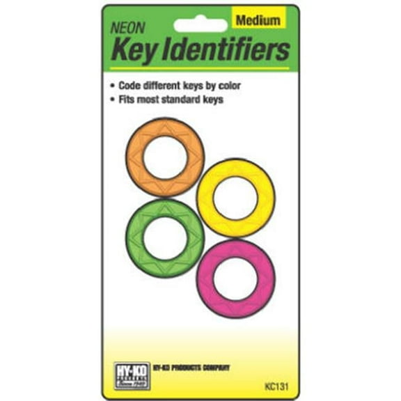 Hy-Ko Products KC131 4 Pack- Medium Neon Key Identifiers - Pack Of 5