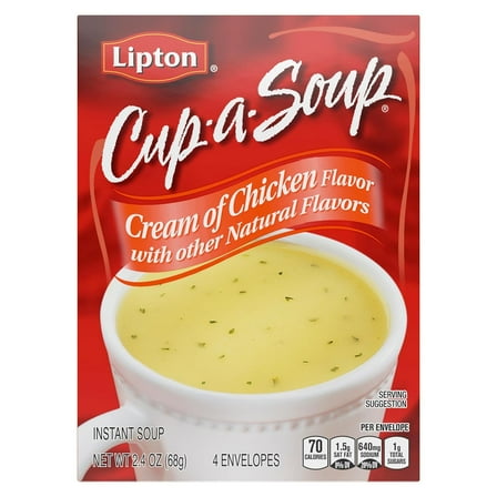 Lipton Cup-A-Soup Cream of Chicken - 2.4 oz, (Pack of 2)