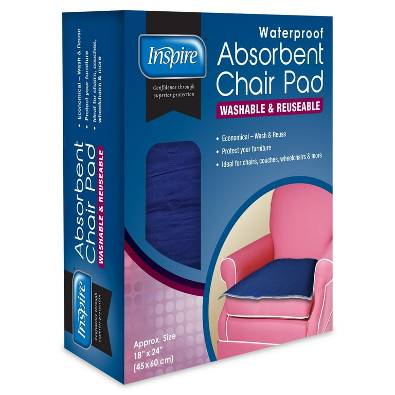 Inspire Washable Waterproof Chair Pad For Incontinence 18 inches x 24 inches