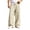 Beige, variant on OOOUM Crinkle Wide Leg Pants for Men Relaxed Baggy Linen pants men's comfortable Lightweight Trousers Black XXXL