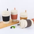 thumbnail image 2 of Yuarrent Taza de café de trigo, taza de té con tapa, tazas para el hogar montadas en el vehículo, barra de sellado, botella, bebida, viaje al aire Cocina y Comedor Negro Yuarrent HA081640-04, 2 of 6