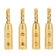 thumbnail image 2 of Speaker Cable Connector, Secure Open Screw  Clear Sound BFA Banana Plug Gold Plated  For AV Receiver For Wall Panel, 2 of 8