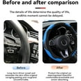 thumbnail image 3 of Car Steering Wheel Cover, 15 inch Carbon Fiber Microfiber PU Leather Elastic Steering Wheel Protector for Men Women, Anti-Slip Breathable Car Interior Accessories for Most Cars (Blue), 3 of 5