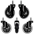 thumbnail image 4 of facefd 5PCS Clear  for Ultra Silent Swivel Casters Transparent PU Chair Casters for Hard Floors, 4 of 6