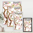 thumbnail image 4 of Designart 'Colorful Little Birds On Spring Flowers Tree' Traditional Framed Canvas Wall Art Print, 4 of 5