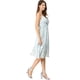 thumbnail image 4 of Vestido midi ajustable de tirantes con frente retorcido floral para mujer estilo chic XL azul claro, 4 of 8
