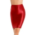 thumbnail image 2 of Zaldita Women's Shiny Oily Opaque Skirt Club Wear Sheer High Waisted Skirts Hip Skirt Shape Tight Burgundy L, 2 of 7