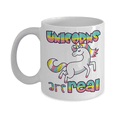 thumbnail image 1 of Unicorn Coffee mug, Unicorns are Real, Unicorn Mug, Teen Coffee mug- White Porcelain Coffee Mug 11&nbsp;oz, 1 of 2