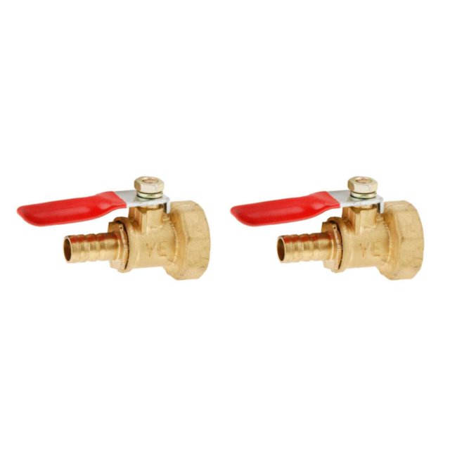 Thinsony Valve à Bille de Type Varié Valve en Laiton Filetée 20mm 8mm Rouge 2Ensemble