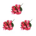 thumbnail image 1 of Flores artificiales de seda Ounissouiy 3 piezas decoración hueva roja, 1 of 6