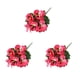 thumbnail image 1 of Billuyoard 3 piezas de flores artificiales de seda, planta de pensamiento, autoensamblaje, ramo de múltiples cabezas para fiesta, hogar, boda, adornos Decoración hueva roja Billuyoard HA084549-04, 1 of 6