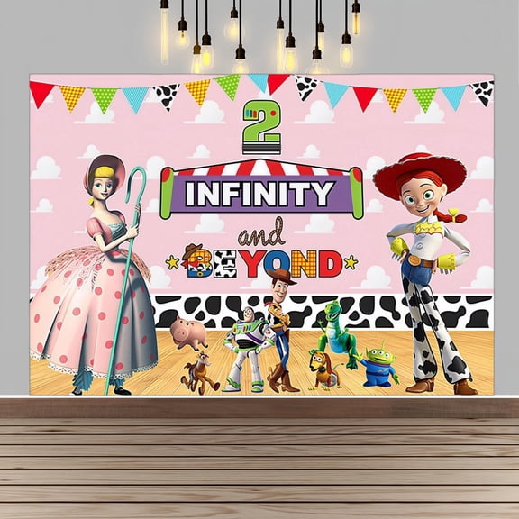 Toy Story Happy Birthday Anime Cartoon Theme Backdrops Banner Birthday Party Decor Supplies(5x3ft)