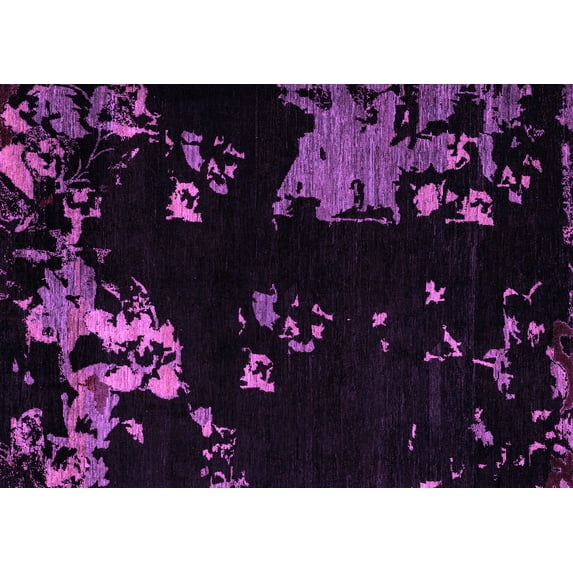 Ahgly Company Indoor Rectangle Abstract Purple Modern Area Rugs, 7' x 9'