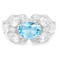 thumbnail image 3 of 3.20 Carat Genuine Blue Topaz and White Zircon .925 Sterling Silver Ring, 3 of 3
