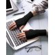 thumbnail image 3 of 2 pares de guantes cálidos de punto sin dedos con puños calentados en negro y gris para hombres y mujeres Sailing Electrónica, 3 of 5