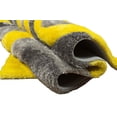 thumbnail image 4 of HR HANDCRAFT RUGS, Yellow shag Rug 8x10 for Living Room Decor 2021 Rug Trends Bright Modern Swirls Pattern, 3-D Hand Curved Shaggy Yellow/Gray/Black, 4 of 7