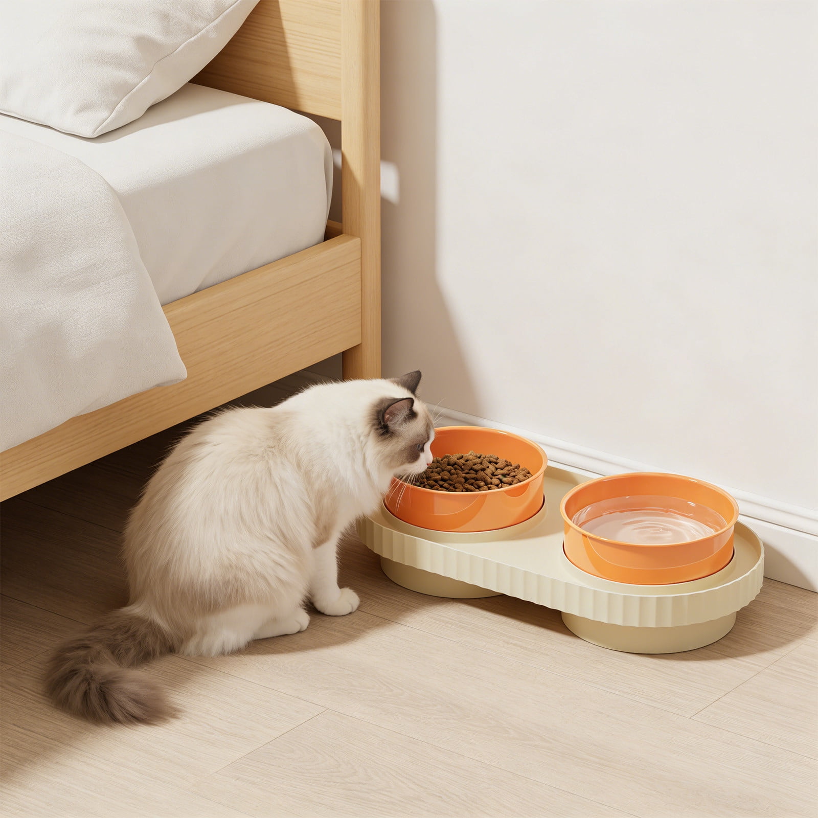 2 in 1 Anti Tipper Multi Color Pet Bowl, Combined Food and Water Bowl for Cats and Dogs, Non Slip Pet Dish for Kittens and Small Dogs