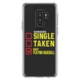 thumbnail image 1 of DistinctInk Clear Shockproof Hybrid Case for Samsung Galaxy S9+ PLUS (6.2" Screen) - TPU Bumper Acrylic Back Tempered Glass Screen Protector - Single Taken Busy Playing Baseball, 1 of 5