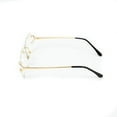 thumbnail image 3 of Men's Vintage Gold Frame Gem Cut Clear Lens Rimless Hip Hop Luxury Glasses, 3 of 5
