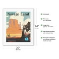 thumbnail image 2 of Navajo Land - Arizona New Mexico - Santa Fe Railroad - Navajo Nation Monument Valley - Vintage Railroad Travel Poster by Elms c.1954 - Fine Art Rolled Canvas Print 16in x 20in, 2 of 4