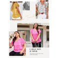thumbnail image 4 of Aleumdr Boho Tops for Women Plus Size Shirts Summer V Neck Short Sleeve Boho Floral Chiffon Blouses Yellow 1X, 4 of 4