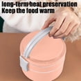 thumbnail image 5 of Portable Bento Box,Stackable Double-Layer Round Lunch Box,Microwave-Safe,Large Capacity Leakproof Food Storage Container for Work Travel, 5 of 7