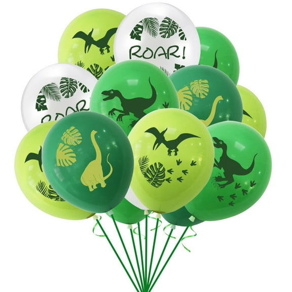Walbest 16Pcs Latex Dinosaur Balloons Dinosaur Theme Party Balloons Pterosaur Raptors Brontosaurus Pattern Balloon Set, 12 Inches Balloon for Birthday Baby Shower Party Decorations