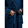 thumbnail image 3 of Fishers Finery Men's EcoFabric Resort Terry Robe - Full Length Bathrobe; Rolled Cuffs, Shawl Collar (L/XL, Navy), 3 of 5