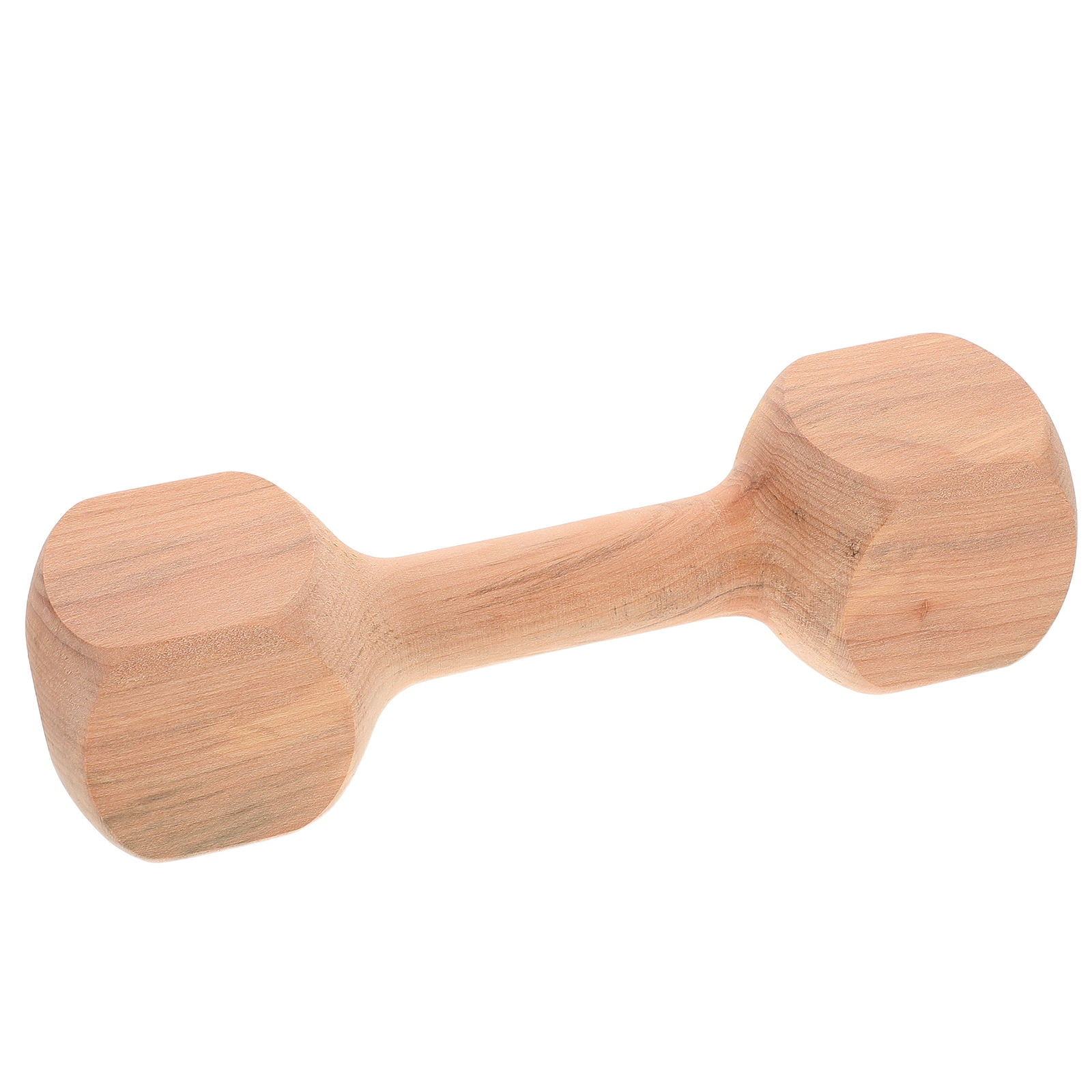 OULII 1Pack Wooden Dumbbells for Toddlers Light Yellow 11.4X2.5X2.5in