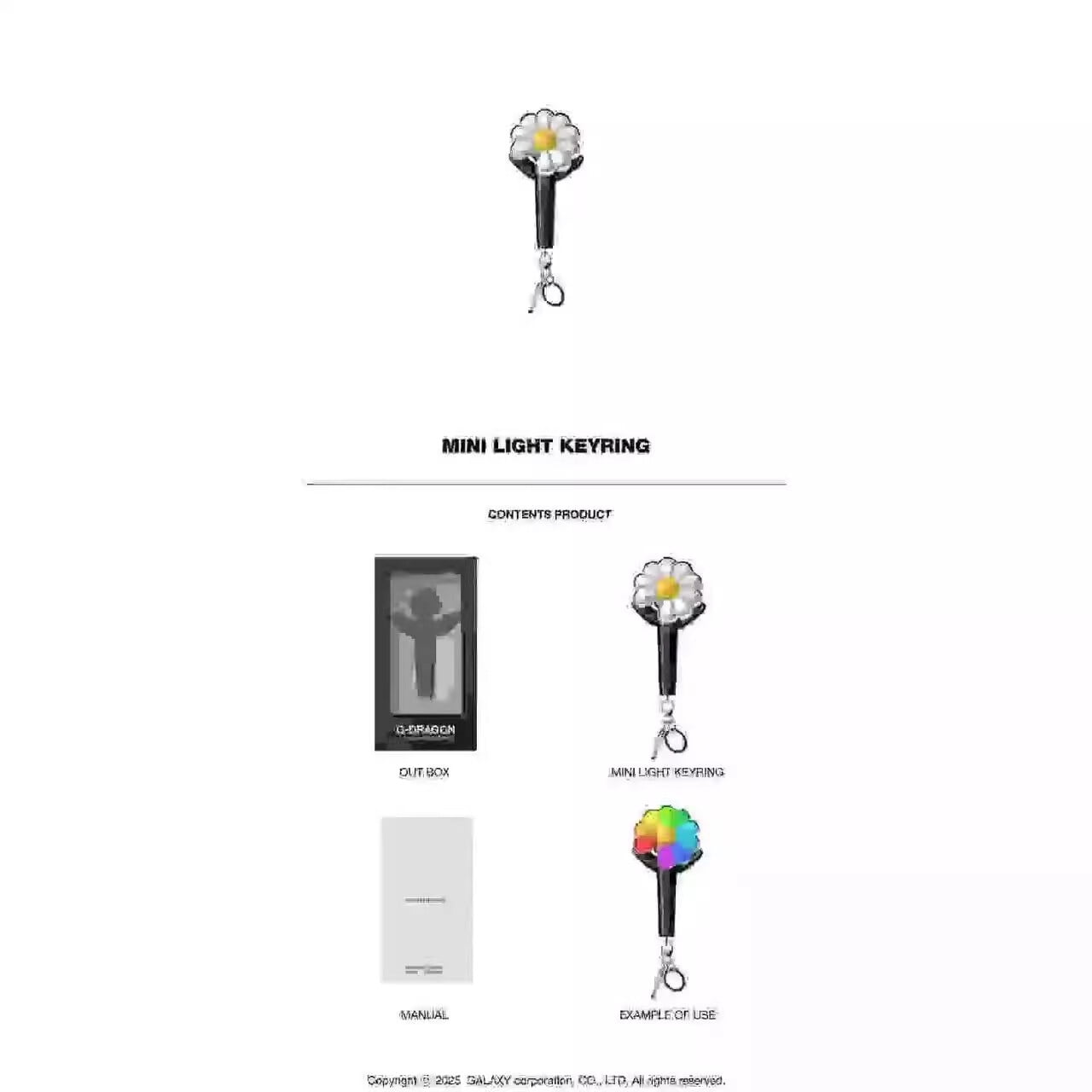 KFSOQE GD BIGBANG G-DRAGON LIGHT STICK Black Little Daisy