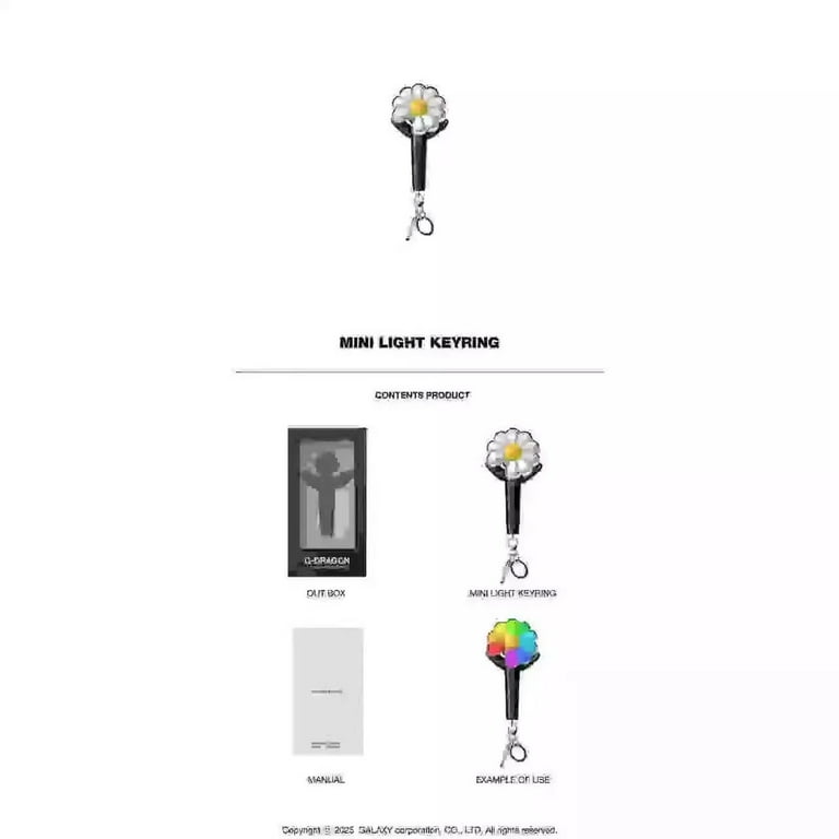 KFSOQE GD BIGBANG G-DRAGON LIGHT STICK Black Little Daisy