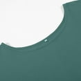 thumbnail image 6 of MIXUE Womens Summer Tops Linen Solid Color Round Neck Short Sleeve Pocket Loose Casual Shirts For Women Tee Shirts Daily-Wear,Green,S, 6 of 6