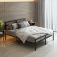 thumbnail image 3 of Baxluxe Full Size Metal Platform Bed Frame, with Modern Style Wrought Iron-Art, Mattress Foundation with Headboard & Footboard, Under Bed Storage, No Box Spring Needed, Double Size, 3 of 7