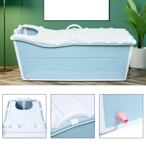 136*54*57.2cm Large Bath Tub Folding for In/Outdoor Portable Free-standing Bathtub for Homes, Hotels
