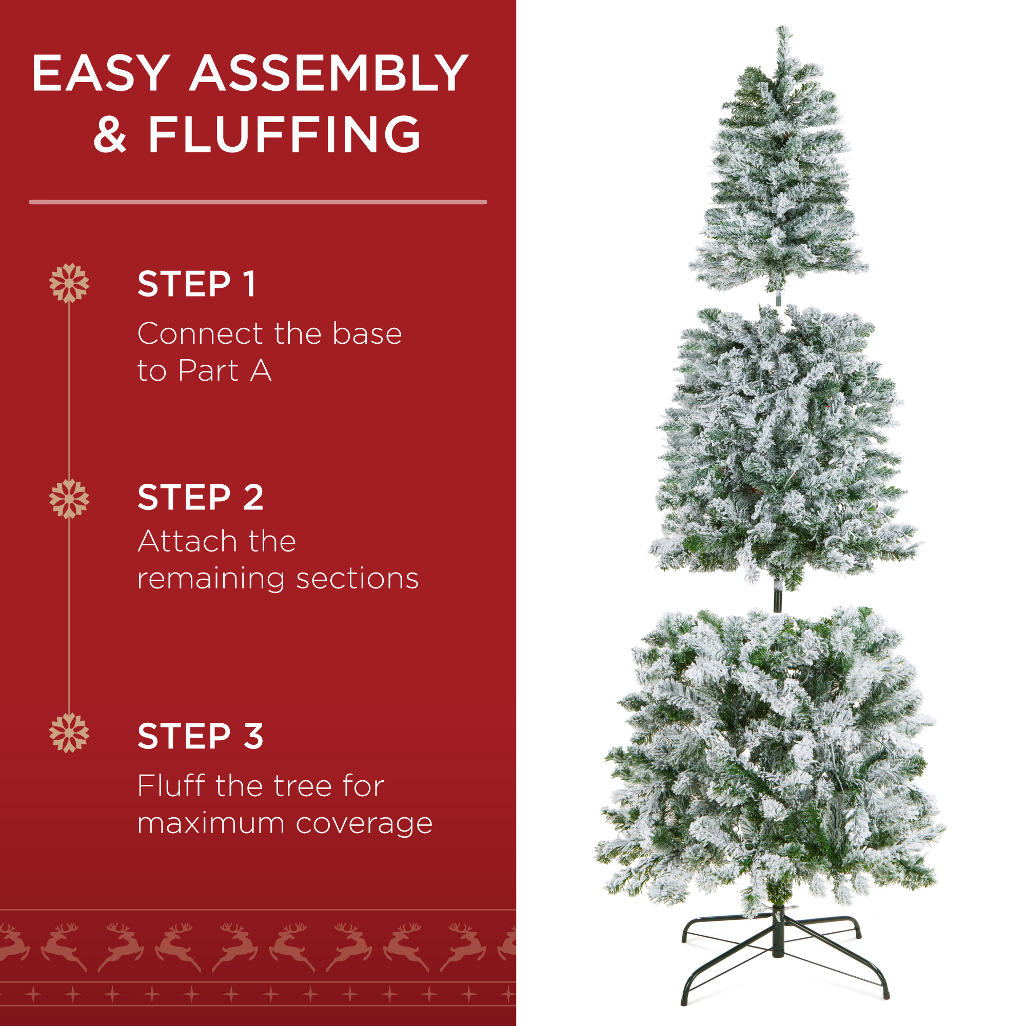 Best Choice Products 7.5ft Pre-Lit Artificial Snow Flocked Pencil Christmas Tree Holiday Decoration w/ 350 Clear Lights - image 4 of 7