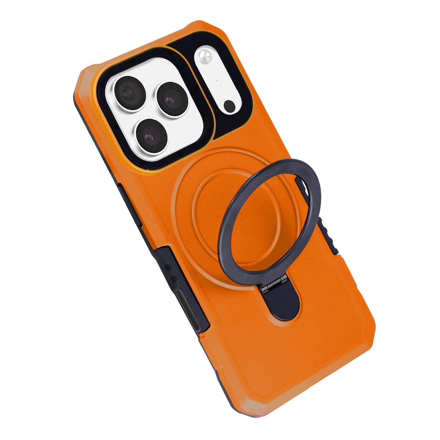 Hard Shell Ring Stand Protective Cover for iPhone 17 Pro Max - Orange