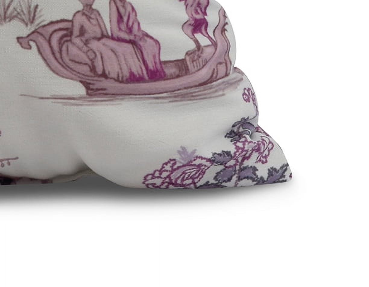 16 x 16 inch, China Old Floral Print Pillow, Purple