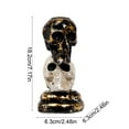 thumbnail image 3 of Cheapark Two-Tone Skull Candlestick Holder Halloween Home Holiday Resin Ornament For Table Centerpiece Mantel Spooky Gothic Decor, 3 of 6