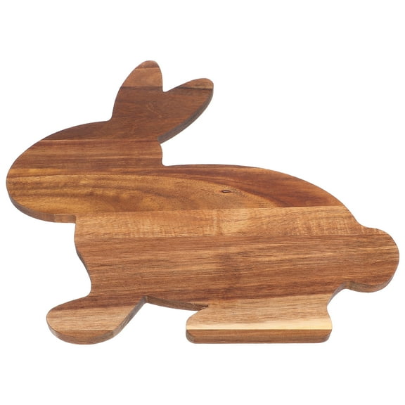 Easter Bunny Shaped Wooden Cutting Board  Multi-Functional Cheese Tray Decorative Cutting Board for Spring Party Serving Kitchen Decor